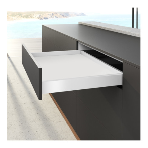 Hettich Kit de profil de côté de tiroir, AvanTech YOU, hauteur 77 mm, NL, blanc, gauche et droite