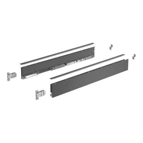 AvanTech YOU Kit de profil de côté de tiroir, hauteur 77 mm x NL 500 mm, anthracite, à gauche et à droite