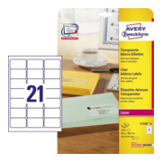 Avery Zweckform Adressetikett L7560-25 63,5x38,1mm 525 St./Pack.