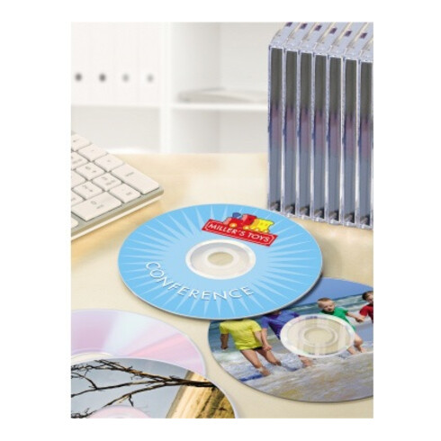 Avery Zweckform CD/DVD-Etikett L6015-25 matt weiß 50 St./Pack.