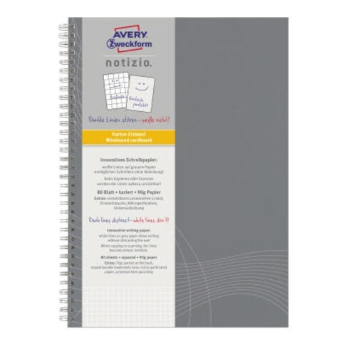 Avery Zweckform Collegeblock 7013 DIN A4 kariert 90g 80Blatt grau