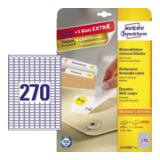 Avery Zweckform Etikett L4730REV-25 17,8x10mm weiß 6.750 St./Pack.