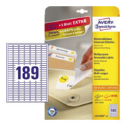 Avery Zweckform Etikett L4731REV-25 25,4x10mm weiß 4.725 St./Pack.