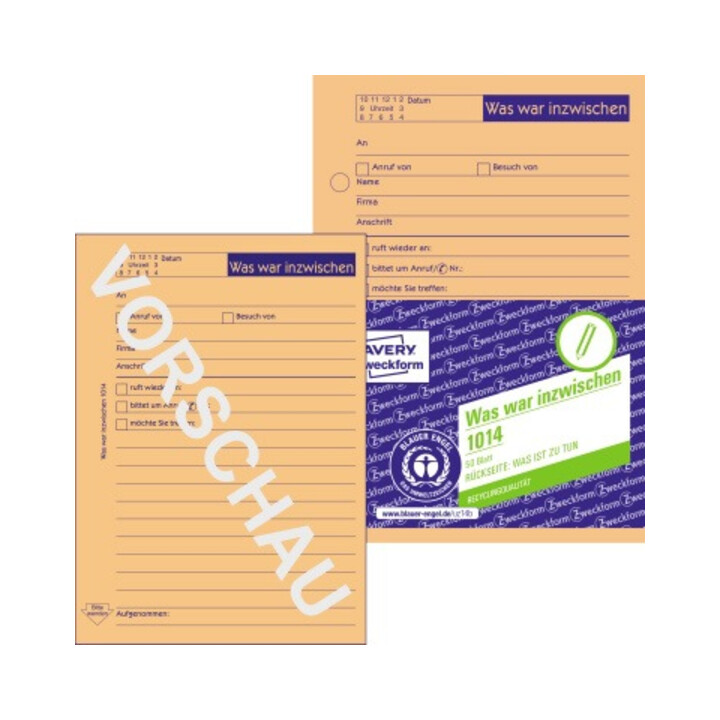 Avery Zweckform Notizblock 1014 DIN A6 Abheftlochung 50Bl. orange