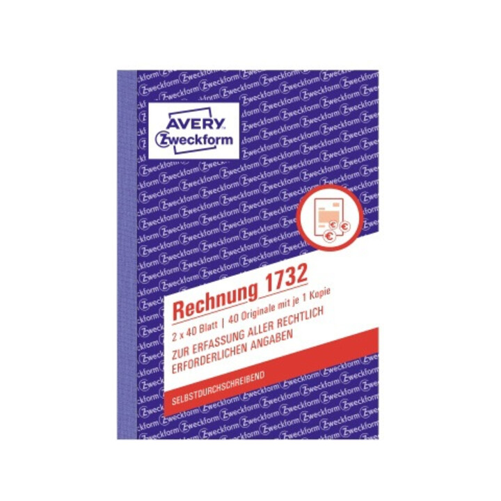 Avery Zweckform Rechnung 1732 DIN A6 2x40Blatt