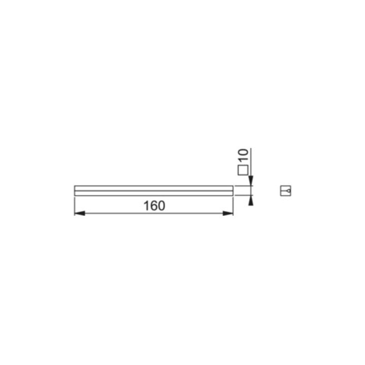 Axe de profil Hoppe 4-KT.10mm L.160mm Fe galv.