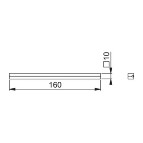 Axe de profil Hoppe 4-KT.10mm L.160mm Fe galv.