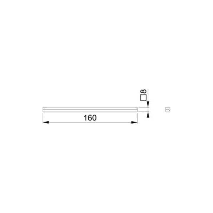 Axe de profil Hoppe 4-KT.8mm L.160mm Fe galv.