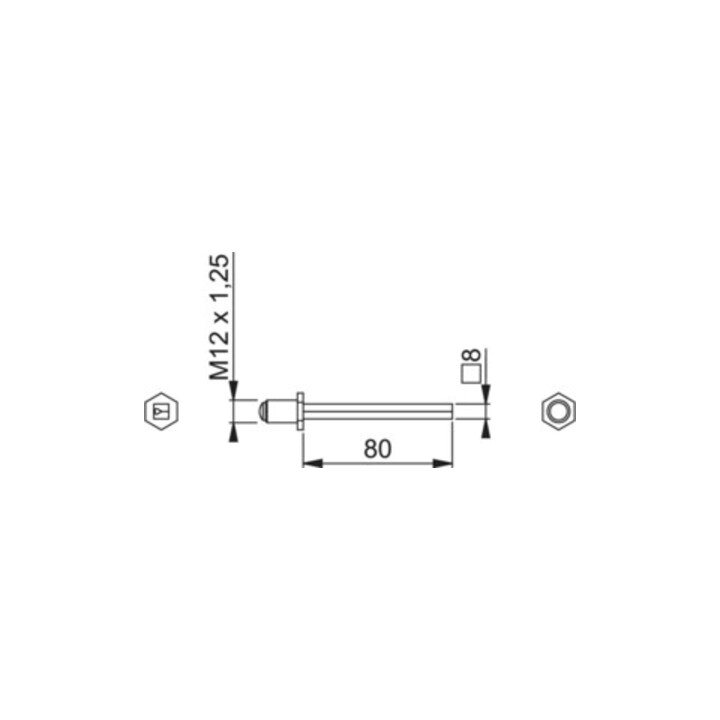 Axe Hoppe FDW 4-KT.8mm L.80mm Fe galv.