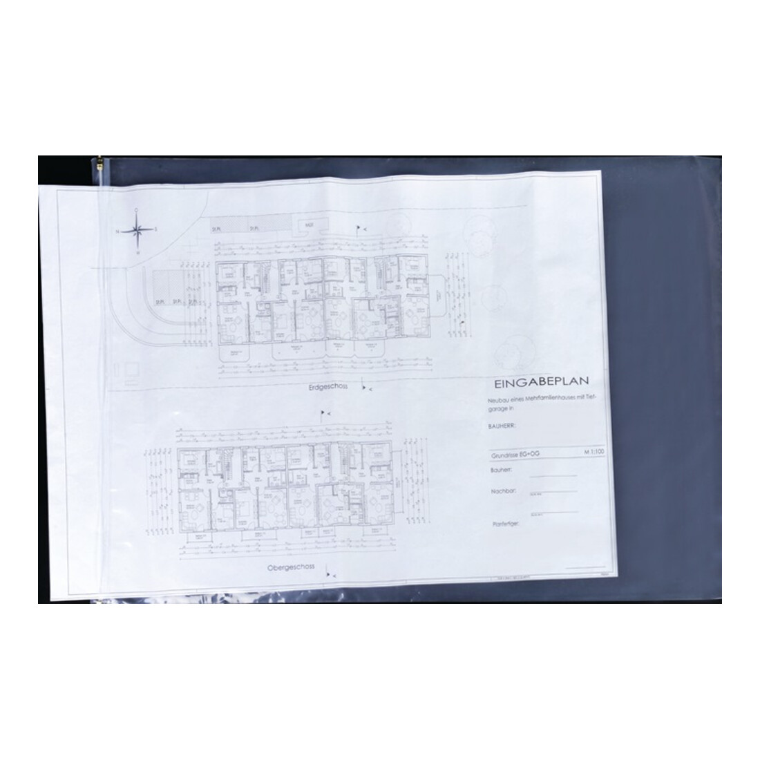 Böck Housses de protection pour plans 900x1280mm fermeture glissière 2 côtés transparentes