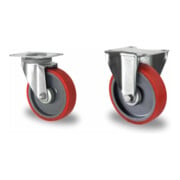 Set CASCOO Lenkrolle ø 200 mm Serie N2U6 Rollenlager + Bockrolle ø 200 mm Serie N2U6 Rollenlager