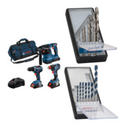 Set Bosch Profi-Set GSR 18V-55 + 7tlg. Robust Line Holzspiralbohrer-Set + 7tlg. Robust Line Betonbohrer-Set