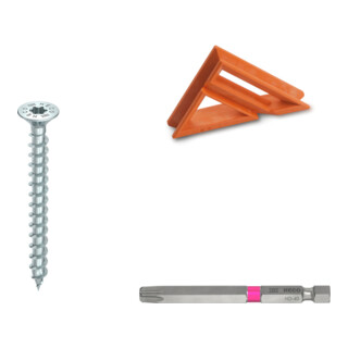 Set HECO-TOPIX-plus 8,0 x 120, Senkkopf, HECO-Drive, VG, A2K + Einschraubhilfe + Langbits