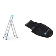 Set ZARGES Nova S - Stufen-Stehleiter 5 Stufen + Werkzeugtasche
