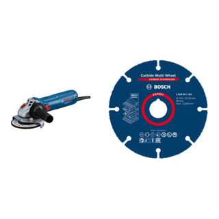 Set Bosch Winkelschleifer GWS 12-125 + EXPERT Carbide Multi Wheel Trennscheibe 125 mm