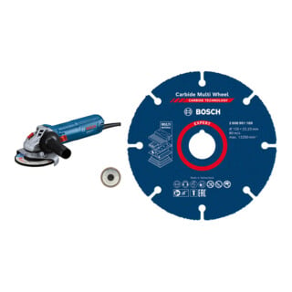 Set Bosch Winkelschleifer GWS 12-125 + EXPERT Carbide Multi Wheel Trennscheibe 125 mm
