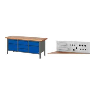 Set STIER Höhenverstellbare Werkbank Premium mit 5 Schubladen und 2...