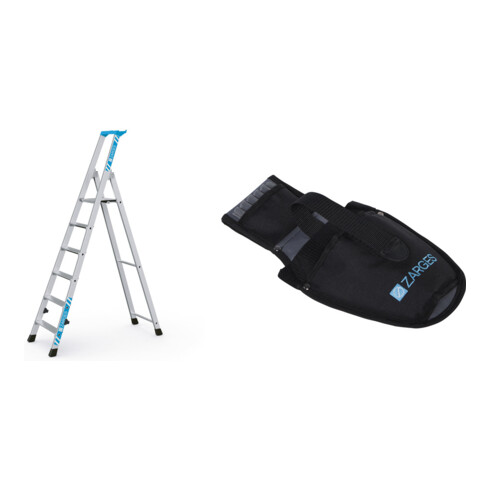 Set ZARGES Nova S - Stufen-Stehleiter 6 Stufen + Werkzeugtasche