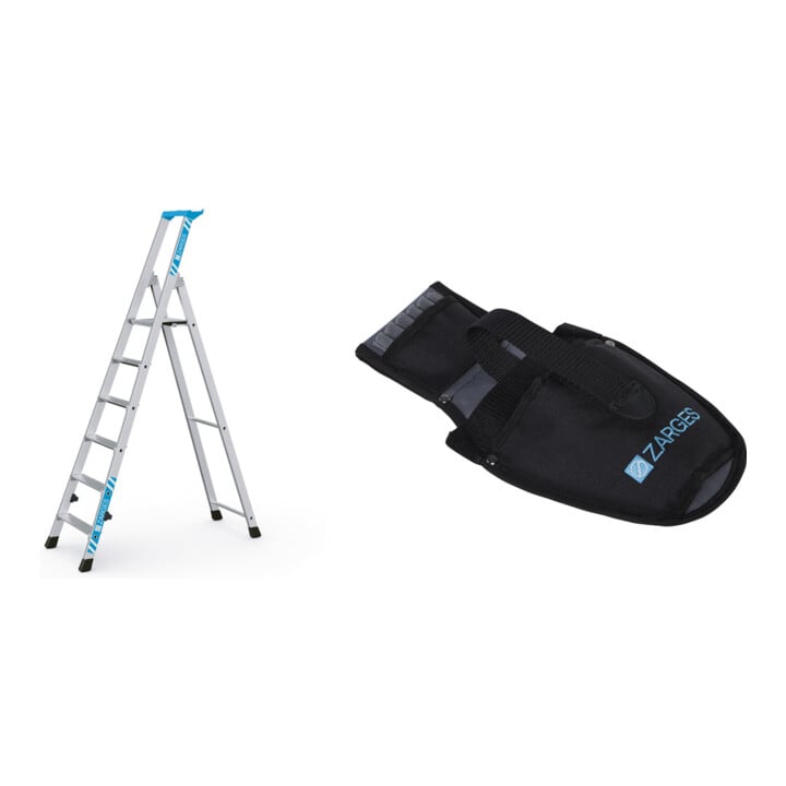 Set ZARGES Nova S - Stufen-Stehleiter 6 Stufen + Werkzeugtasche