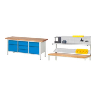 Set STIER Höhenverstellbare Werkbank Premium mit 5 Schubladen und 2...
