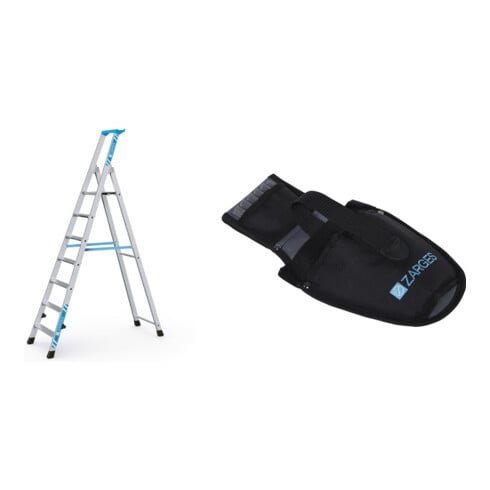 Set ZARGES Nova S - Stufen-Stehleiter 7 Stufen + Werkzeugtasche