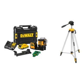 Set DEWALT Multilinienlaser Grün 18V + Alu-Stativ ¼