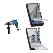 Set Bosch Bohrmaschine GBM 13 HRE 0601049603 + 7tlg. Robust Line Holzspiralbohrer-Set + 7tlg. Robust Line Betonbohrer-Set CYL-5
