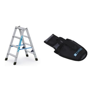 Set Stufen-Stehleiter Z 300 gebördet 2 x 4 Stufen + Werkzeugtasche