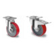 Set CASCOO Lenkrolle ø 125 mm Serie N2U6 Rollenlager + Lenkrolle mit Totalfeststeller ø 125 mm Serie N2U6 Rollenlager-1