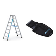 Set ZARGES Nova B - Stufen-Stehleiter 2 x 7 Stufen + Werkzeugtasche
