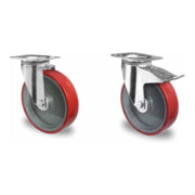 Set CASCOO Lenkrolle ø 80 mm Serie R4E1 Kugellager + Bockrolle ø 80 mm Serie R4E1 Kugellager
