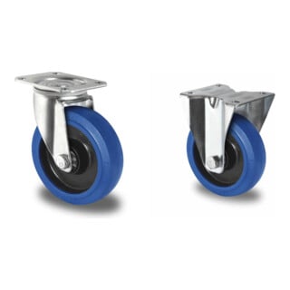 Set CASCOO Lenkrolle ø 125 mm Serie R4E1 Kugellager + Bockrolle ø 125 mm Serie R4E1 Kugellager