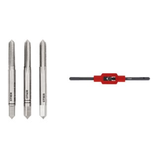 Set Stier STIER Handgewindebohrer Satz 3-tlg. DIN 352 HSS-G M 6 + STIER Windeisen DIN 1814 Nr. 1.1/2