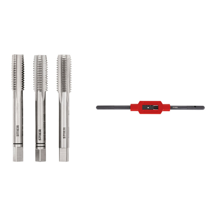 Set Stier STIER Handgewindebohrer Satz 3-tlg. DIN 352 HSS-G M 10 + STIER Windeisen DIN 1814 Nr. 2