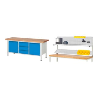 Set STIER Höhenverstellbare Werkbank Premium mit 3 Schubladen und 2...