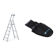 Set Stufen-Stehleiter m B u A5 Stufen + Werkzeugtasche f r Akkuschrauber