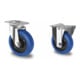 Set CASCOO Lenkrolle mit Totalfeststeller ø 80 mm Serie R4E1 Kugellager + Bockrolle ø 80 mm Serie R4E1 Kugellager-1