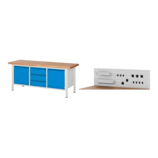 Set STIER Höhenverstellbare Werkbank Premium mit 3 Schubladen und 2...