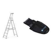 Set Stufenstehleiter 7 Stufen Alu.elox. + Werkzeugtasche f r Akkuschrauber