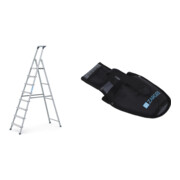 Set Stufenstehleiter 8 Stufen Alu.elox. + Werkzeugtasche f r Akkuschrauber