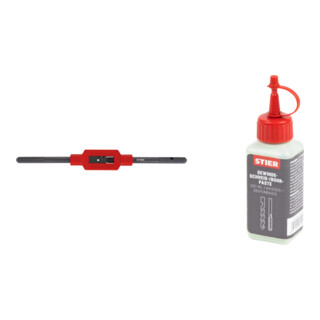 Set Stier STIER Handgewindebohrer Satz 3-tlg. DIN 352 HSS-G M 10 + STIER Windeisen DIN 1814 Nr. 2 + STIER Gewindeschneidpaste Bohrpaste 100 ml Wasser-/ Seifenbasis