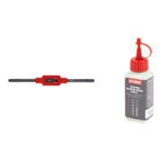 Set Stier STIER Handgewindebohrer Satz 3-tlg. DIN 352 HSS-G M 10 + STIER Windeisen DIN 1814 Nr. 2 + STIER Gewindeschneidpaste Bohrpaste 100 ml Wasser-/ Seifenbasis