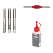 Set Stier STIER Jeu de tarauds manuels 3 pièces DIN 352 HSS-G M 12 + STIER Tourne-à-gauche DIN 1814 n° 2 + STIER Pâte à fileter 100 ml base eau/savon