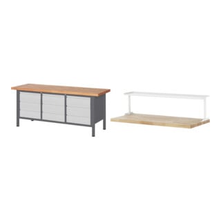 Set STIER Höhenverstellbare Werkbank Premium mit 9 Schubladen BxTxH...