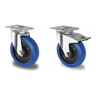 Set CASCOO Lenkrolle ø 125 mm + Lenkrolle mit Totalfeststeller ø 125 mm