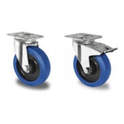 Set CASCOO Lenkrolle ø 125 mm + Lenkrolle mit Totalfeststeller ø 125 mm