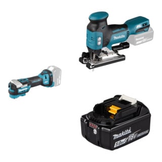 Set Makita Akku-Multitool DTM52Z + MAKITA-Zubehör Makita Akku 18,0 V 5,0 Ah...