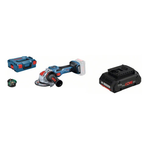 Set Bosch Akku-Winkelschleifer BITURBO mit X-LOCK + Akkupack ProCORE 18 Volt
