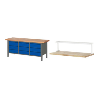 Set STIER Höhenverstellbare Werkbank Premium mit 9 Schubladen BxTxH...