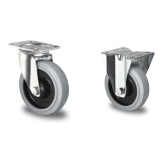 Set CASCOO Lenkrolle ø 125 mm + Bockrolle ø 125 mm
